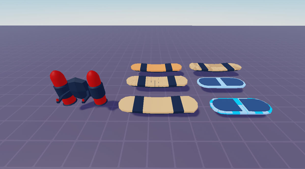 Hoverboards and Jetpack Low Poly