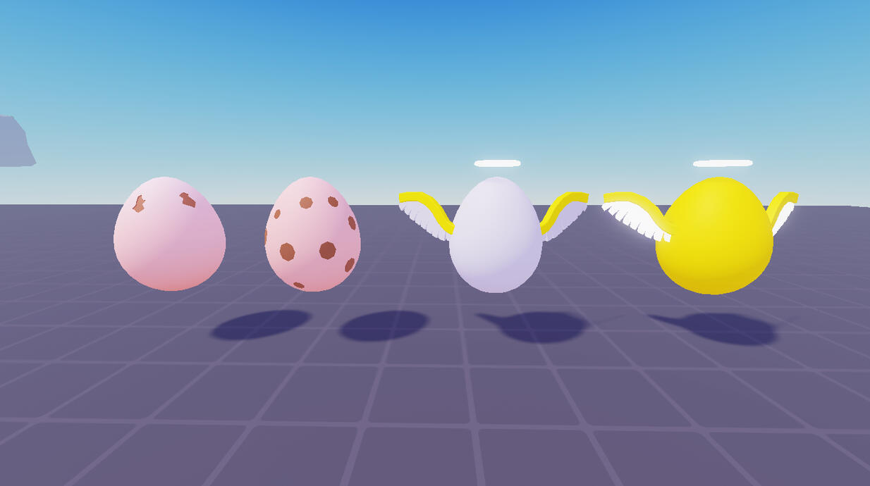 Atlantis Eggs Low Poly with Golden Version